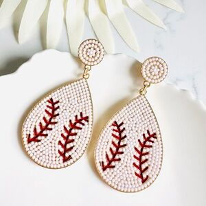 2/$30🌵 Baseball Stone Teardrop Earrings Ball Sports Baseball Season Team NEW